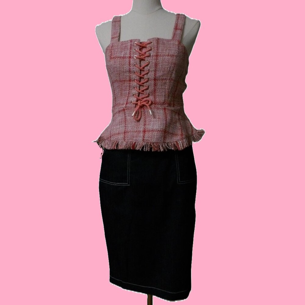 NWT New York & CO Skirt (size S) +  Venus pink plaid top (size 6) , Unused